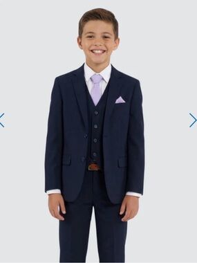Navy Blue 3 Piece Suit Boys Size 8 The Groomsman Suit NWT